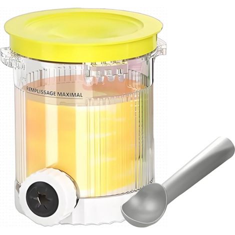 Gobelets et couvercles pour sorbetières Ninja Creami Swirl, compatibles avec les séries Ninja NC700, NC701 et NC701C, sans BPA, lavables au lave-vaisselle (1 paquet, jaune). (1/5)