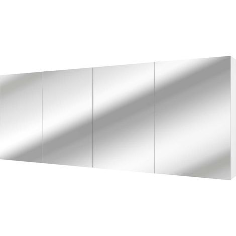 Spiegelschrank, Badspiegel, Badezimmer Spiegel City 200cm weiß JA mit 2x 5W LED / 1x Energiebox