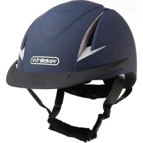 57-60 cm, blu opaco: Whitaker Reithelm mit Strasssteinen und waschbarem Innenfutter