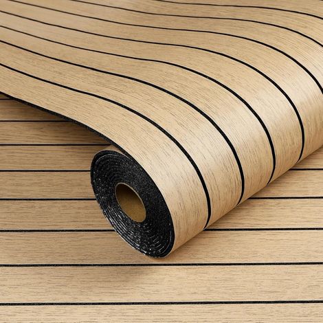 Epaisseur Papier Peint Bois Avec Relief Marron 60CMx3M Panneau Bois Mural Decoratif Chambre Bureau Panneaux Muraux Lamelles 3D Revetement Mural Adhesif Salon Papier Peint Autocollant Murals (1/5)