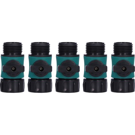 Lot de 5 adaptateurs de raccord rapide pour pulvérisateur d'eau, filetage interne et externe, vanne d'irrigation G3/4" (norme américaine) pour jardin et cour. (1/5)