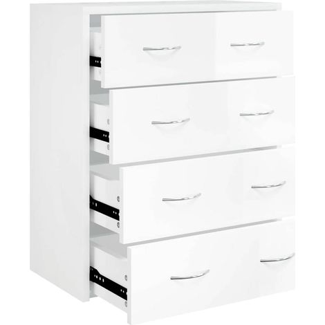 Maison Exclusive - Aparador con 4 cajones blanco brillante 60x30, (1/5)