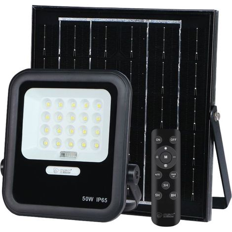 Proiettore solare LED Miloha 3W 6500K IP65 Nero (1/2)