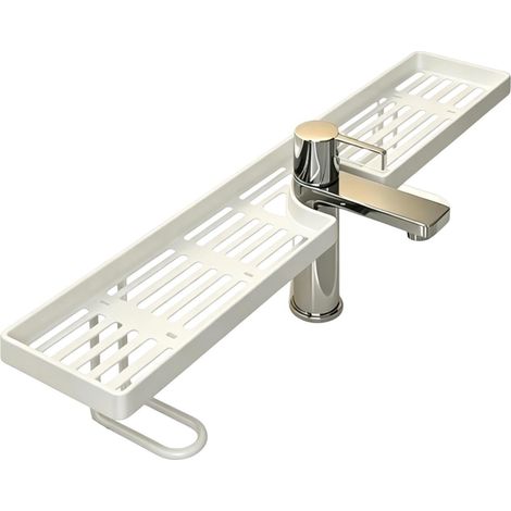 ZHIJIA PREMIUM Support de robinet noir pour évier et salle de bain - Étagère organisatrice de cuisine