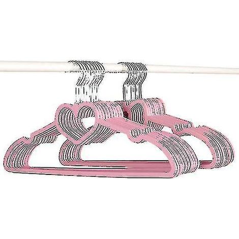 Set mit 20 herzförmigen Kleiderbügeln, ideal für den täglichen Gebrauch – Modell 1 rosa (1/3)