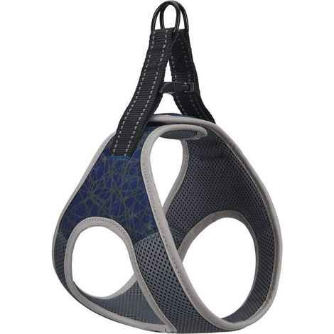 Dog Harness Step-In Harness with Velcro Fastening for Small and Medium Dogs Reflective Adjustable Breathable Safety Harness Chest Harness for Walking, Running, Training (Blue,S) (1/5)