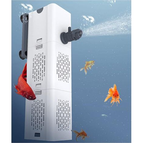 Aquarium Pompe submersible 500-1000L/H Filtre aération à oxygène 6-25W Pompe à eau adaptée aux aquariums (15W 1000L/H (267GPH))