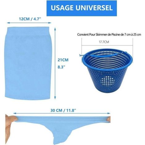 Lot de 30 Chaussette Skimmer Piscine Pour Les Paniers Skimmers Swimming Pool Skimmer Socks Chaussette Pour Filtre Skimmer Préfiltre Universel Skimmer Pour Le Panier Skimmer Contre Les Impuretés, Bleu (1/4)