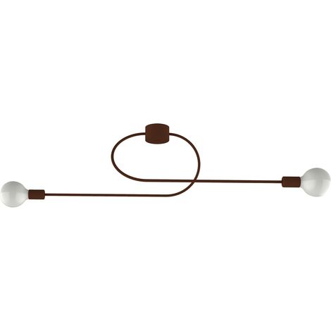LUMICOM DUETTO Plafoniera, 2X E27, max 42W, metallo, corten, L100cm (1/2)