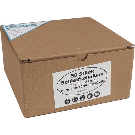 Eckra Schleifscheiben Mix 50 Blatt 125mm Korn 40 60 80 100 Klett Kletthaftend Schleifpapier (1/5)