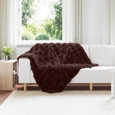 Rutschfeste Decke aus Kunstkaninchenfell Olite Kamel Polyester