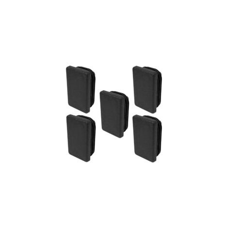 5x embout de tube bouchon insert protection rectangulaire rentrant patin pied chaise meuble noir (30x20mm) - Crezuo (1/4)