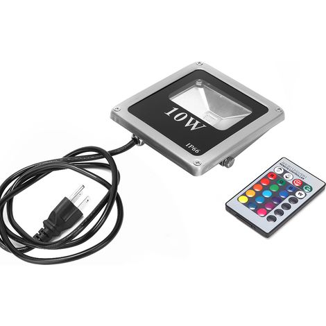 Projecteur LED RGB 10W, 防水, pour jardin, extérieur, pelouse, AC85-265V (prise US) (1/5)