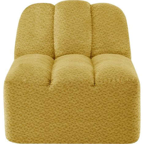 Canapé structure sans accoudoirs revêtement polaire granuleux coloris jaune (1/2)