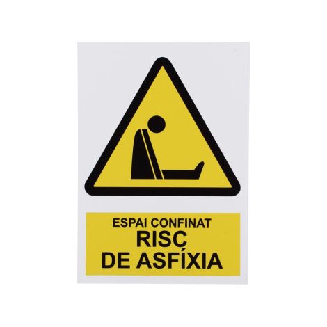 Señal poliestireno 297x210 mm - espai confinat risc d'axfixia