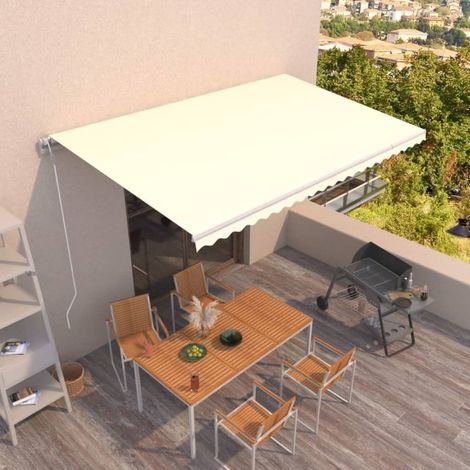 Auvent de Balcon Anti-Soleil - rétractable automatique - Auvent de jardin terrasse bistro - 500x300 cm Crème Chic-823161 (1/5)