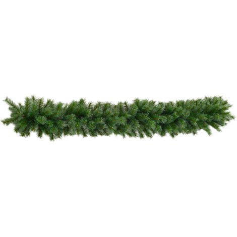 Guirlande de Noël artificielle 1,8 m avec 160 pointes, aspect sapin, armature flexible en métal, pour cheminée, porte et escalier, vert, CHICFURN (1/5)