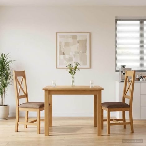 Sedia da pranzo 2 pz Legno di Quercia Massello Grigio vidaXL (1/5)