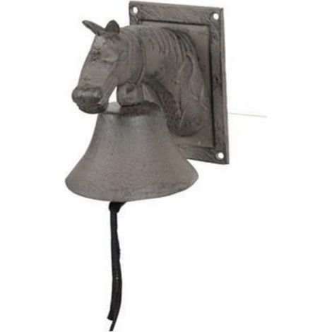 Tête de cheval avec cloche en métal opaque et inoxydable