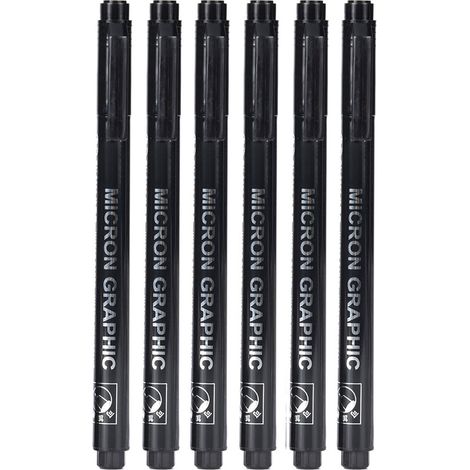 Lot de 6 stylos marqueurs à encre waterproof, pointe métallique pour dessin animation 8050-6, outil de traçage précis et permanent. (1/5)