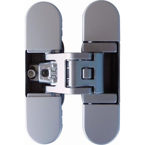 Charnière invisible pour meuble – Charge réversible 65/90 kg – Finition chrome mat – Épaisseur porte 40 mm – Matériau zamak - 90KGS