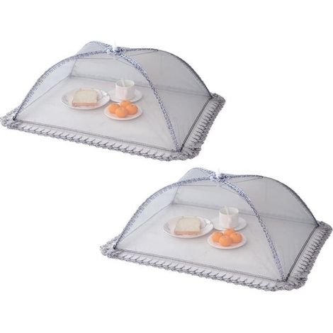 Paquete de 2 redes plegables emergentes de alta densidad para cubrir alimentos, de 50x70 cm, contra moscas. (1/5)