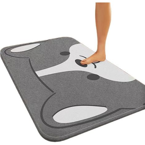 Tapis de bain souple en terre de diatomée — Absorption instantanée de l'eau, tapis d'intérieur (40 x 60 cm) — Modèle de chiot