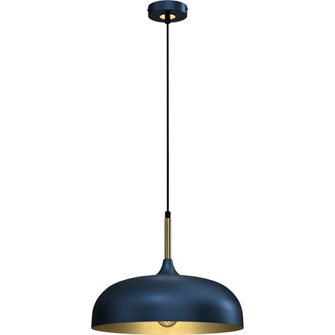 Suspension Lincoln Milagro Ø35 métal bleu/doré E27 60W (1/5)