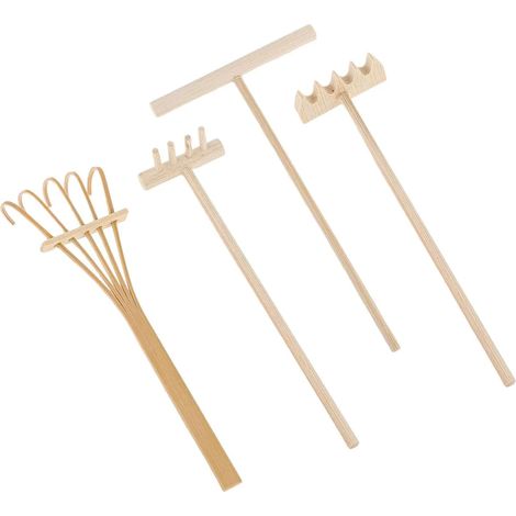 Mini râteau à sable pour jardin zen, 4 unités, sable (1/5)