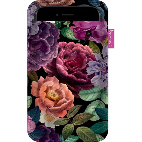 Étui pour smartphone, motif Enigma - feutrine écologique, 105 x 175 mm, anthracite, impression résistante, protection pour téléphone, lavable à 40 °C, Bertoni (1/4)
