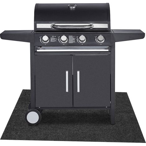 TolleTour Alfombra para barbacoa 75x120 cm, protección de suelo antideslizante, resistente al aceite y repelente al agua, para parrilla, terraza y jardín