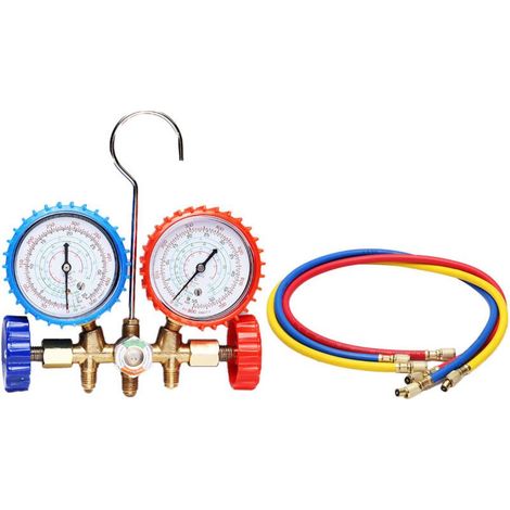 Kit d’outils pour climatisation automobile – ensemble en alliage léger avec manomètres AC, 4 pièces