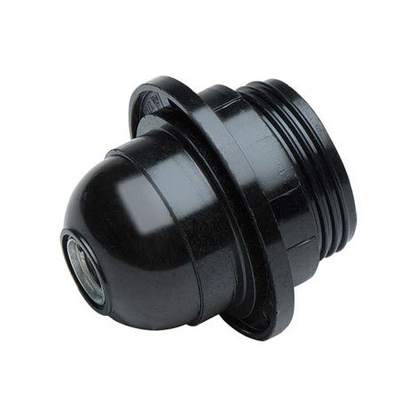PORTALAMPADA FILETTO + RONDELLA E27 NERO 166
