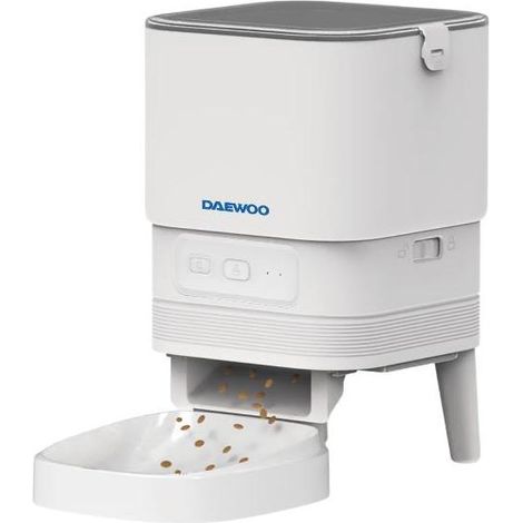 Distributeur automatique de nourriture pour animaux Daewoo avec caméra pour chiens et chats, Wi-Fi, contrôle via application, capacité de 7,5 L