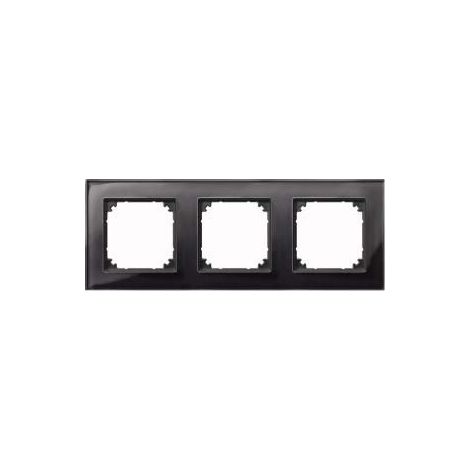 MERTEN 489303 PLAQUES DE FINITION M-PLAN VERRE, 3 POSTE, NOIR