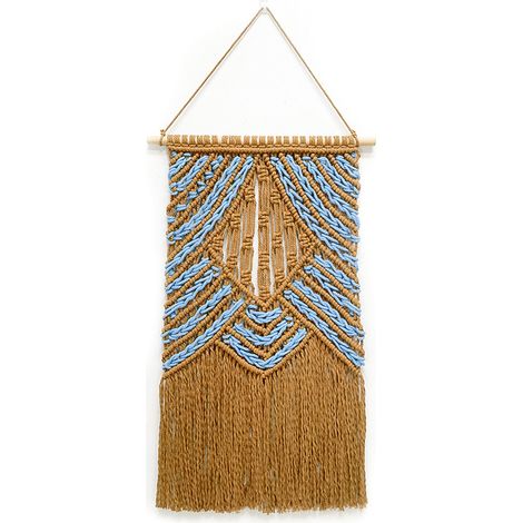 Lntyq Tapisserie macramé à suspendre bohème tissée à la main - Attrape-rêves bohème - Décoration murale (40x65 cm) (1/4)