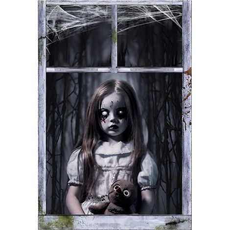 Decorations, Deco Window Curtain Scary 80 x 120 cm (1/5)