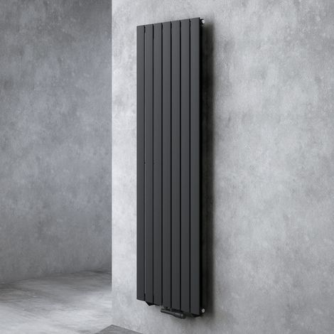 doporro Radiateur pour Chauffage Central 180x54cm Radiateur à Eau Chaude Panneau Monocouche Design Vertical Noir-Gris FV