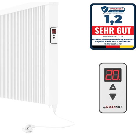 Elektroheizung areo direct Flächenspeicherheizung 1300 Watt - simples Thermostat - Appsteuerung ohne Zusatzhardware möglich von eVARMO (1/4)