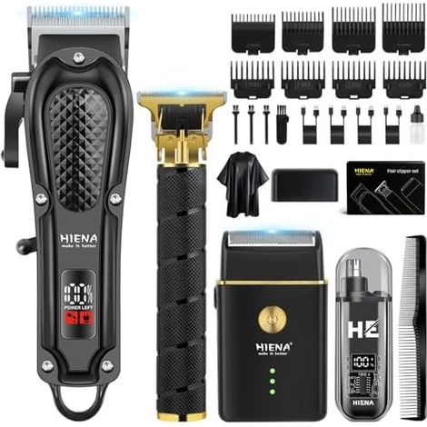 Kabelloser Haarschneider für Herren, Barttrimmer, Rasierklingen, Nasenhaartrimmer, komplettes elektrisches Rasier- und Schneideset (4-teilig) 4-teiliges Set - (1/5)