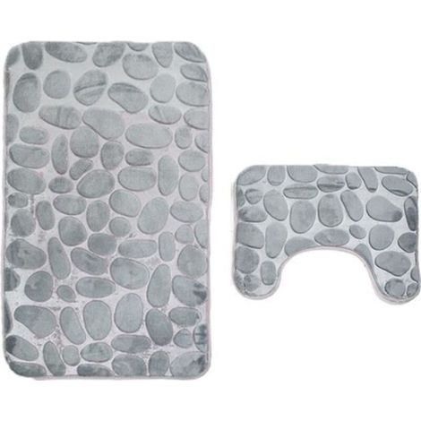 2pcs Coral Velvet Soft non salle de bain douche tapis tapis moquette-XFM705106241234 (1/4)