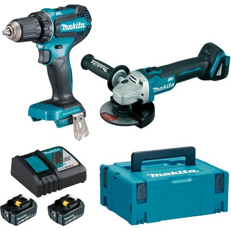 Lot de 2 outils électroportatifs LOT0365 - 18V - DDF485RTJ, DGA504Z, 2 batteries 5 Ah, chargeur DC18RC