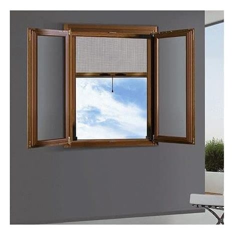 ZANZARIERA AVVOLGIBILE VERTICALE PROFESSIONALE 120x160 cm - Col. Marrone (1/2)