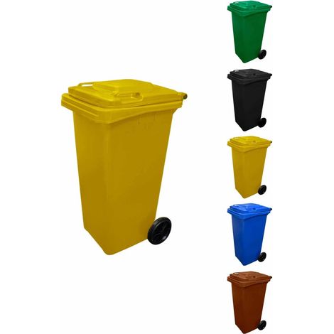 Contenedor de Basura Reciclables de Colores con Ruedas y Mango Antideslizantes 120L, 240L, 360L, 800L y 1100L