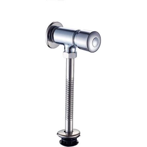 Durable Zinc Alloy Dual Flush Valve for Exposed Toilets Exposed Manual Flowise Manual Pressing Flush Tool Polished Chrome for Home Hotel Bathroom（G1/2）