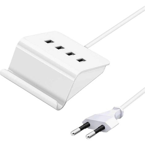 Trade-Shop 4-Fach USB Mehrfachstecker für Tablets, Handys, Smartphones, Digitalkameras, MP3-Player, Navigationssysteme, Raspberry Pi UVM. 5V 4A