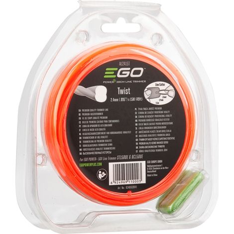 EGO Mähfaden AL2415T 2,4mm x 15 mtr gedreht (orange/grün), ST1400E / ST1500E / ST1600E