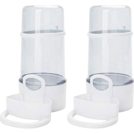 Bebederos para pájaros, pack de 2 botellas de agua automáticas, aptas para jaulas, comederos de plástico para loros, bebederos, accesorios para jaulas de pájaros, aptos para periquitos, agapornis y ca