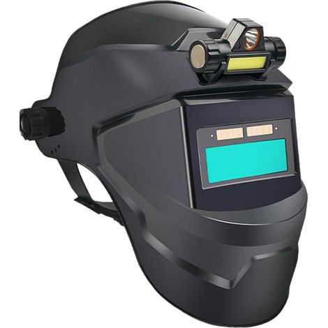 Casque de soudage auto-obscurcissant  Capuche de protection solaire du visage à gradation automatique, casque de soudage à énergie solaire, pour usine, extérieur, industrie de la construction