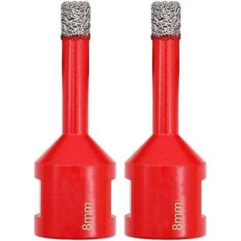Set Diamant-Kit para taladros de azulejos – 2 piezas, 8 mm, con rosca M14 para perforar porcelana, cerámica, azulejos, granito, mármol y piedra. (1/4)